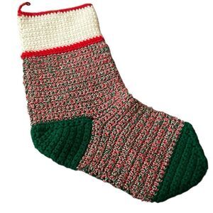 Handmade knit Christmas stocking